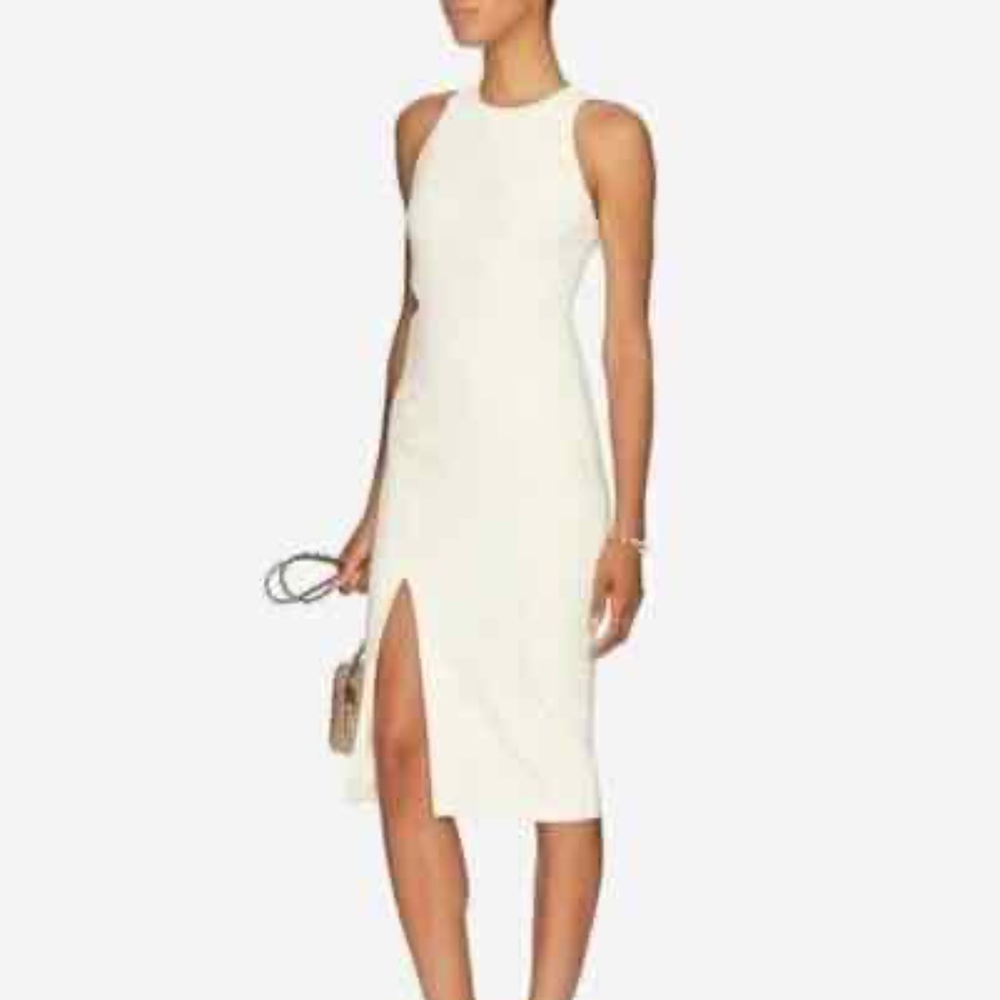 Elizabeth and James White Giulia Cutout Slit Dress NWT (Size 0, Cream)